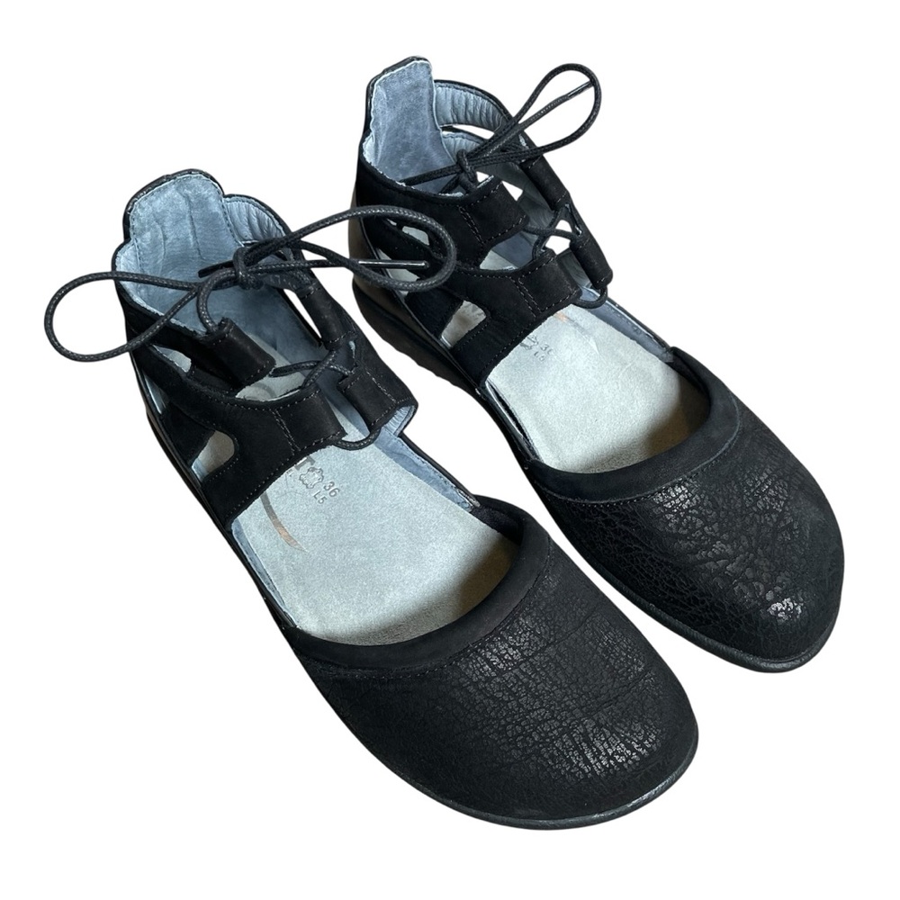 NAOT Kata Black Crackle/Velvet/Raven Sandal Shoes
